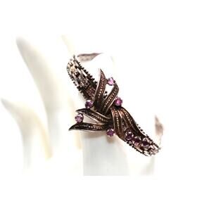 Vintage Italy 925 Sterling Silver Ruby Bracelet 7.25” Safety Clasp